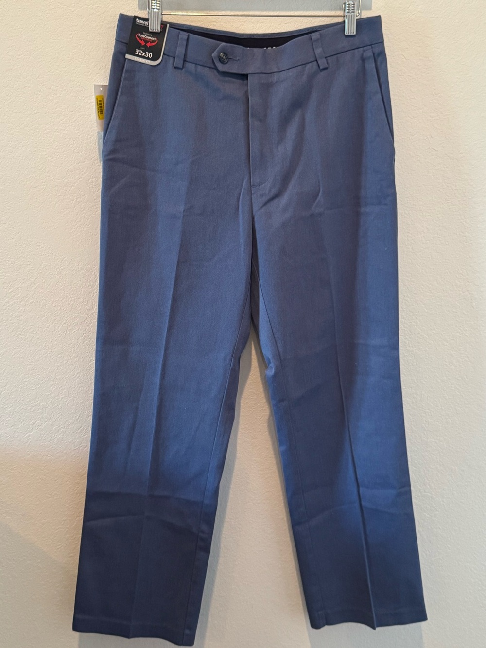 NWT Roundtree & Yorke Travel Smart Men's Blue Dress Pants Indigo